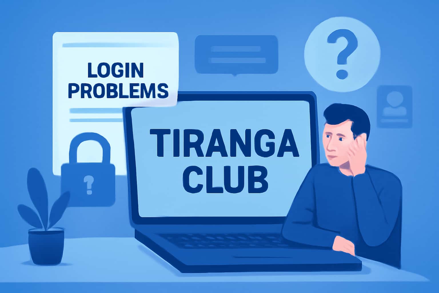 An informational image illustrating common login problems faced by users of Tiranga Club.