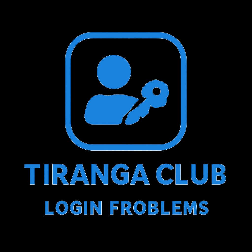 A badge representing login issues for Tiranga Club, designed in a professional manner.