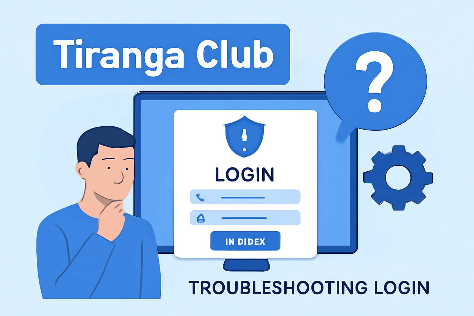 An informative visual representation of troubleshooting login issues for Tiranga Club, showcasing the club's name.