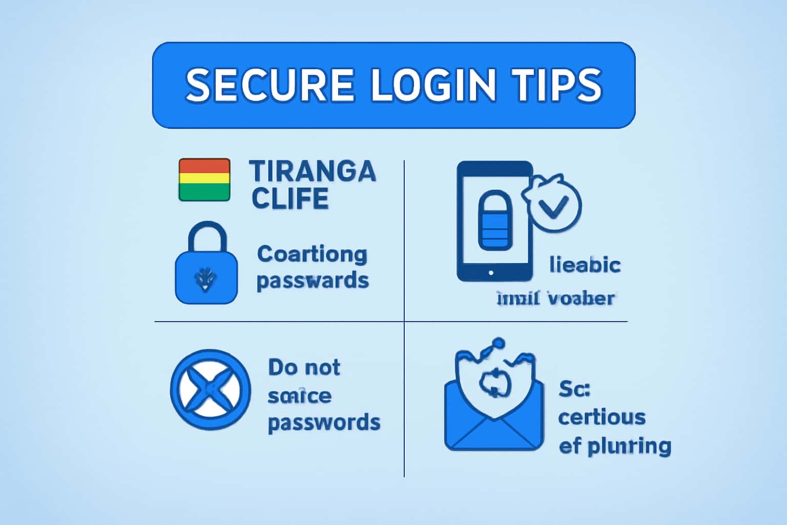 An informative graphic showcasing secure login tips for Tiranga Club.