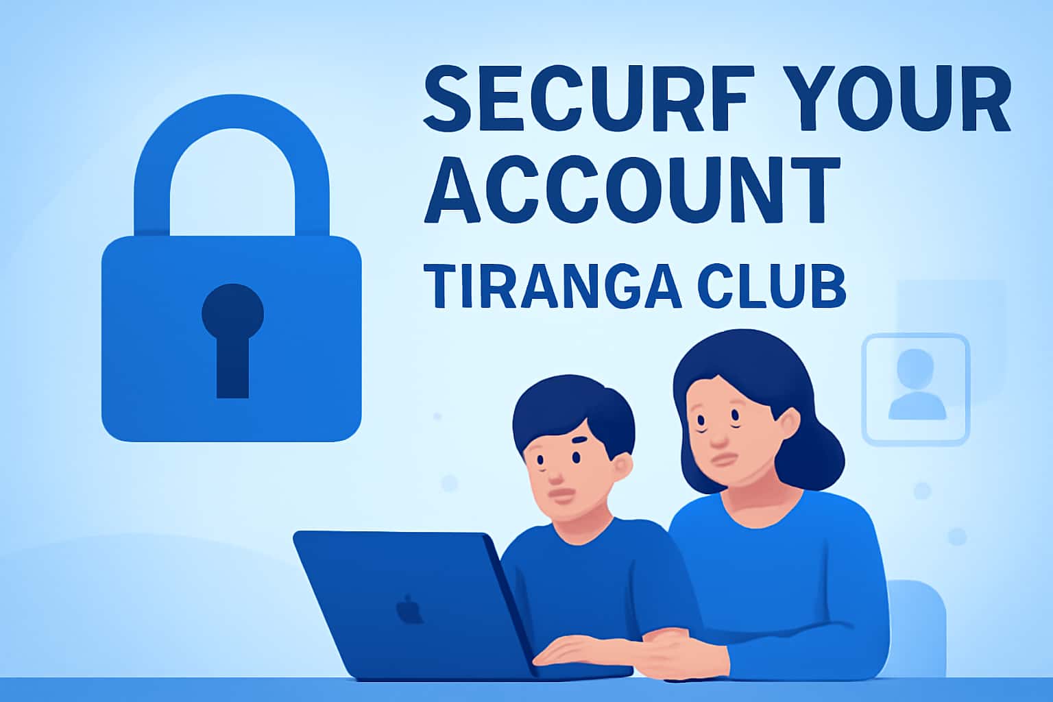 An informative graphic illustrating secure account practices for Tiranga Club.