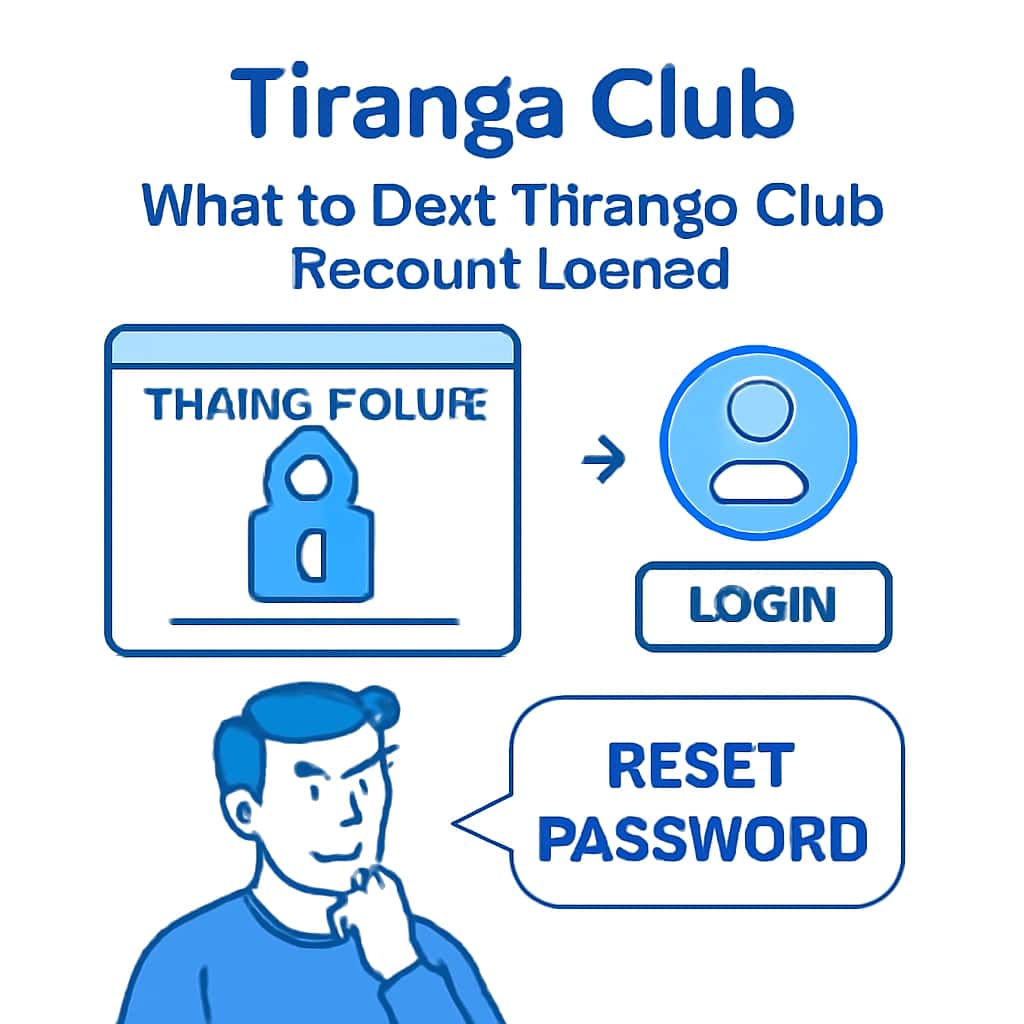 Illustration showing various steps to resolve a locked Tiranga Club account.